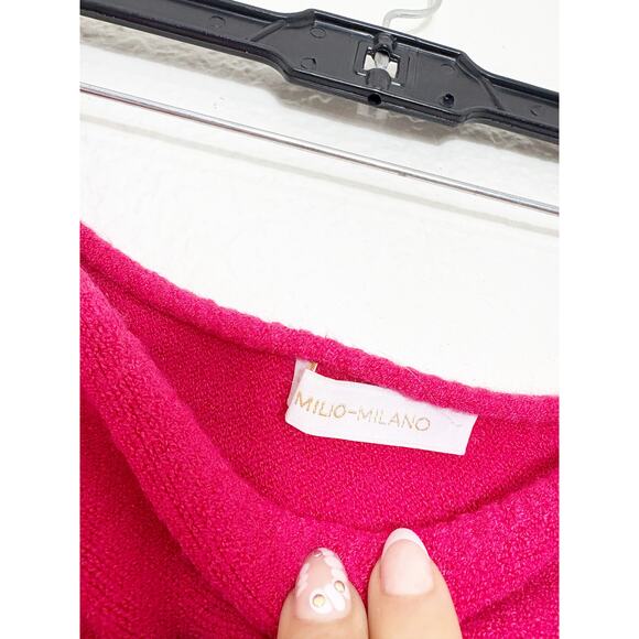 Milio- Milano The Giana Asymmetrical Sweater Size XS/S Hot Pink - Picture 5 of 11